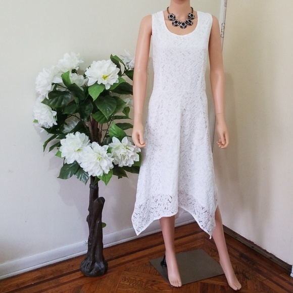 jennifer lauren Dresses & Skirts - Jennifer Lauren Sleeveless White Lace Dress sz 2XL